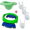 Potette Plus - зеленый/голубой с силиконовой вставкой + 10 одноразовых пакетов